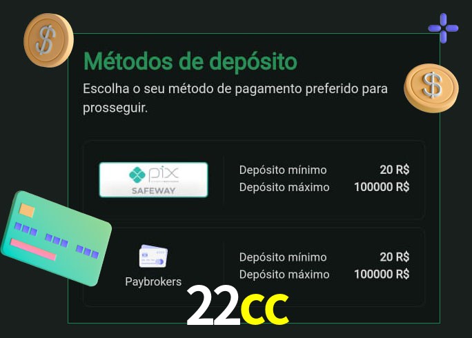 O cassino 22cc oferece uma grande variedade de métodos de pagamento